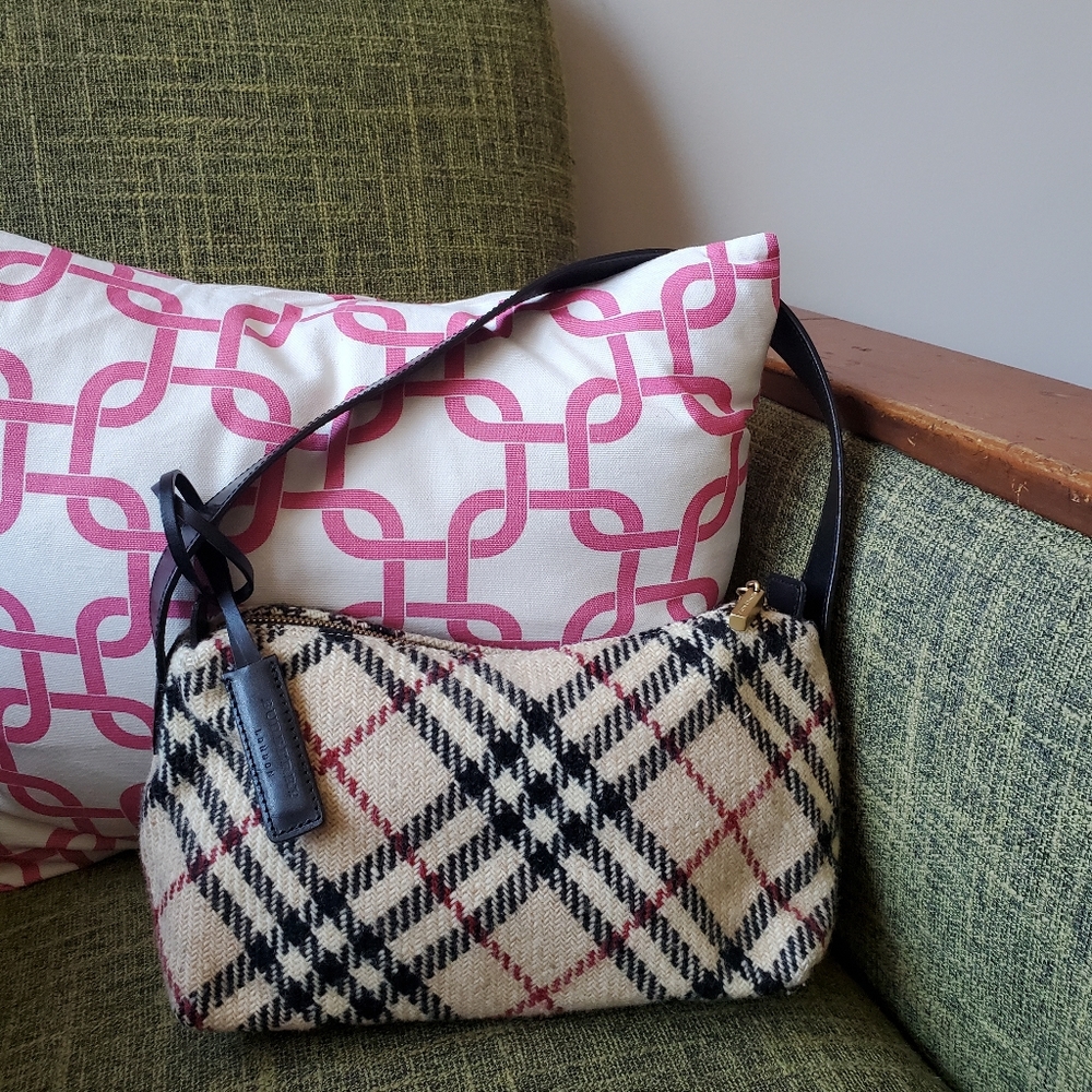 RARE Burberry Nova Check tweed shoulder bag